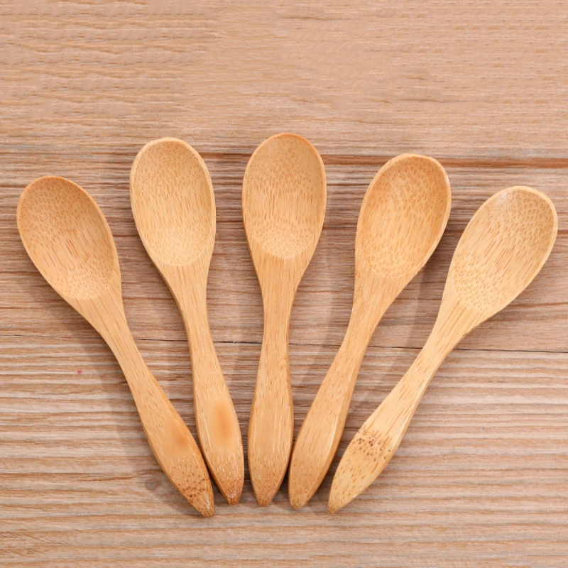 5Pcs Reusable Mini Bamboo Wooden DIY Skincare Mask Spoon Eco-Friendly Household Small Honey Powder Spoon Engraving Logo полуширокие брюки yale small arch logo черные