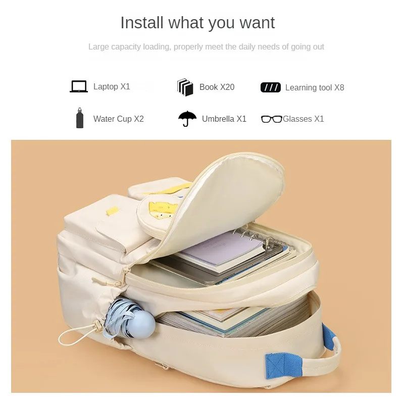 VNINE backpack for girls, middle and high school students, fashionable, lightweight, large capacity backpack, travel computer