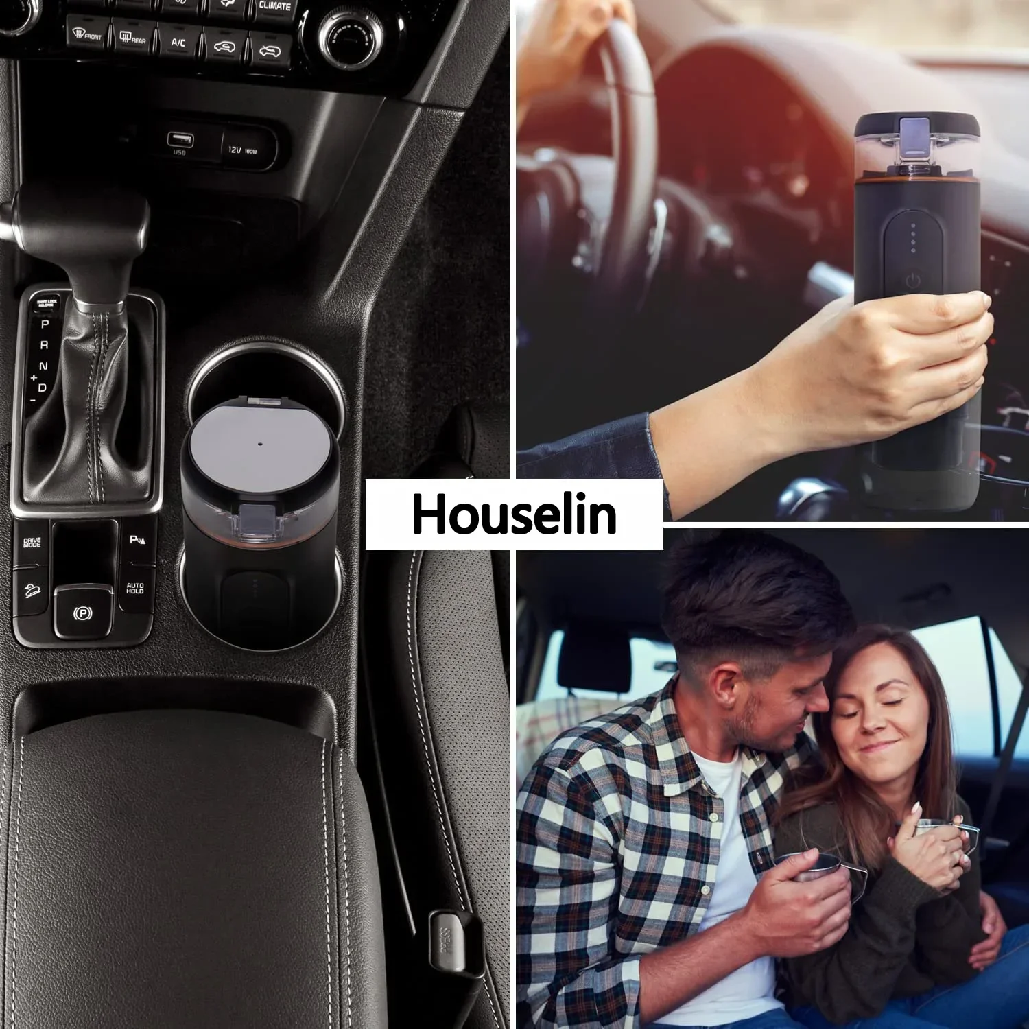 Houselin Portable Espresso Machine, Self Heating Coffee Machine for Ground Coffee & NS Capsule
