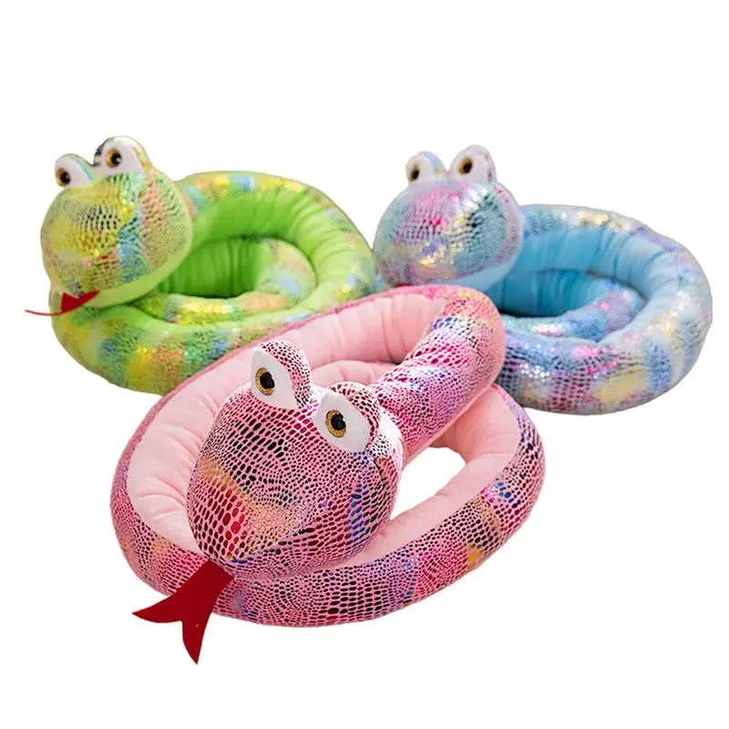 

Stuffed Snake Simulation Plush Doll Creative Decor Birthday Gift Large 63Inch Realistic Long Plush For Animals Themes Prank Prop