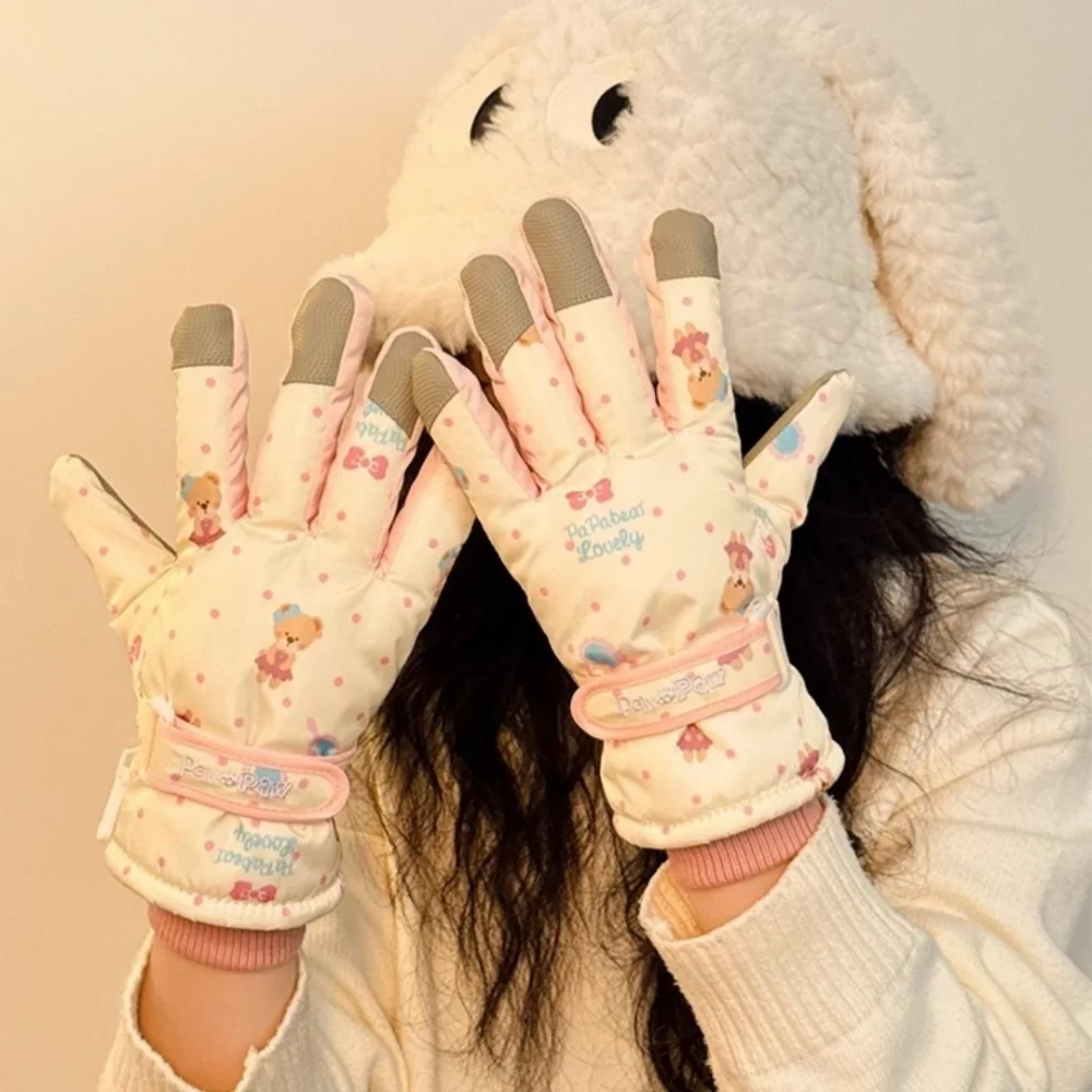 Ski Gloves Anti-Slip Winter Gloves Waterproof Mittens Windproof Outdoor Cycling Gloves For Riding Cycling Outdoor Hiking