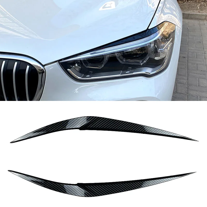 

Автомобильные аксессуары для BMW X1 F48 F49 2015 2016 2017 2018 2019 2020 2021 2022, наклейки для передних фар, бровей, век, крышек, планки