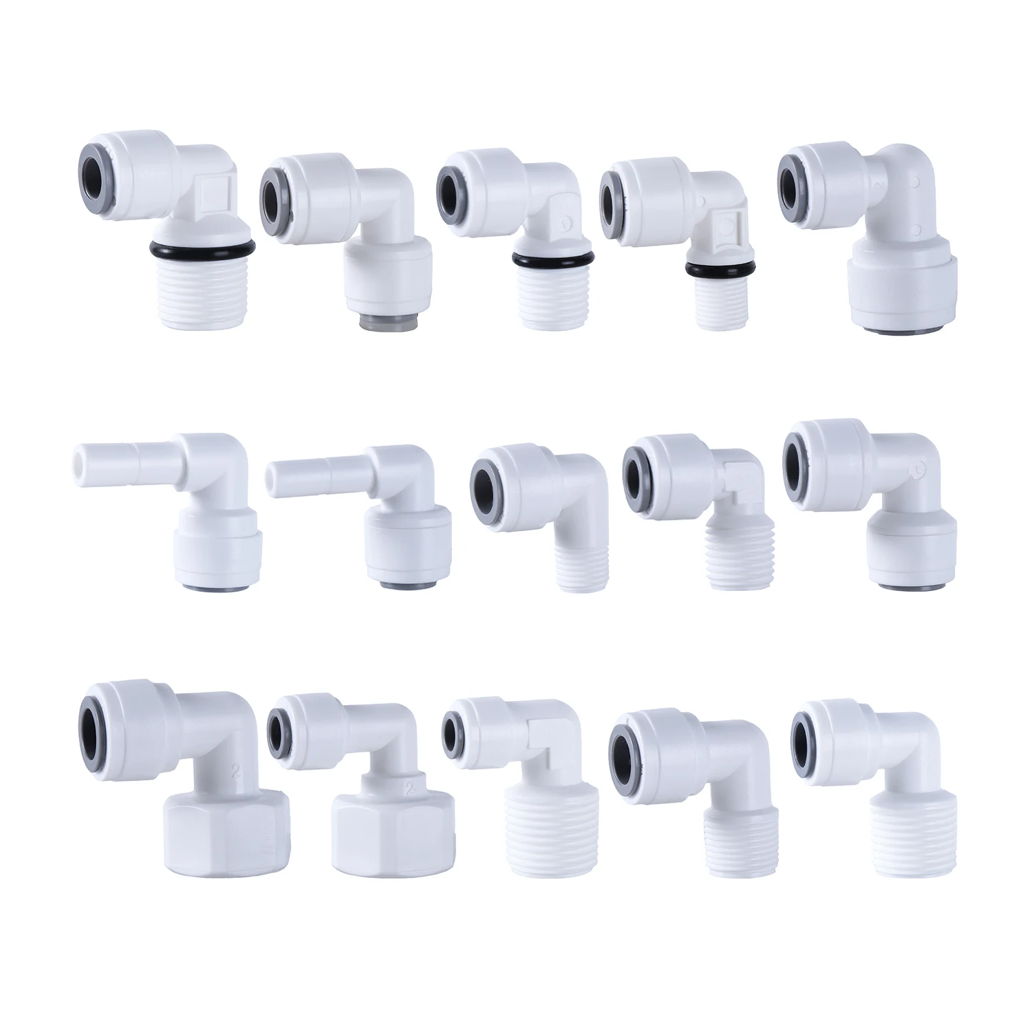 10Pcs Elbow RO Water Fitting 90 Degree Male Female Thread 1/4 3/8 POM Hose Aquarium Quick Fitting Filter Reverse Osmosis Parts