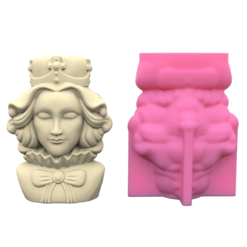 

E0BF Unique Female Silicone Mold for DIY Flower Pots Reusable Girl Pen Holder Epoxy Casting Molds Home Ornament Resin Molds