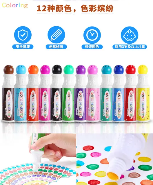 Ohuhu Washable Dot Markers for Toddler 12 Colors Jordan