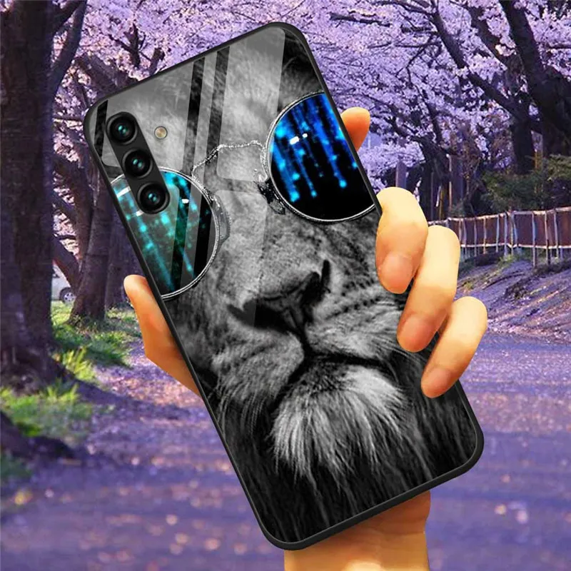Tempered Glass Hard Cover Case for Samsung Galaxy - Space Design