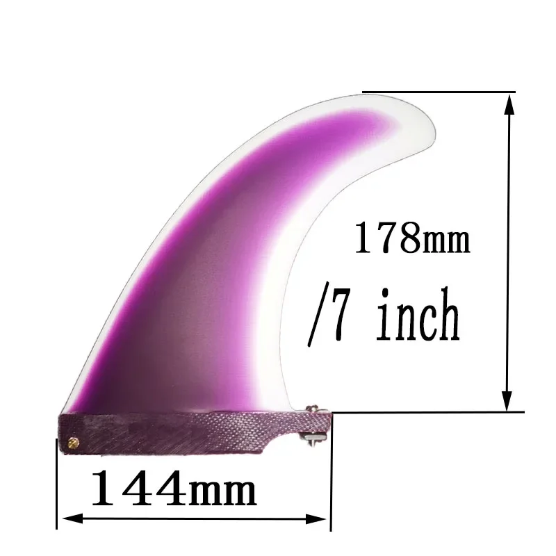 BiLong FCS 7 Inch LB Single BOX Longboard Fin Performance 7" Surfboard Fin Fiberglass Paddle Board Inflatable Electric Surfboard