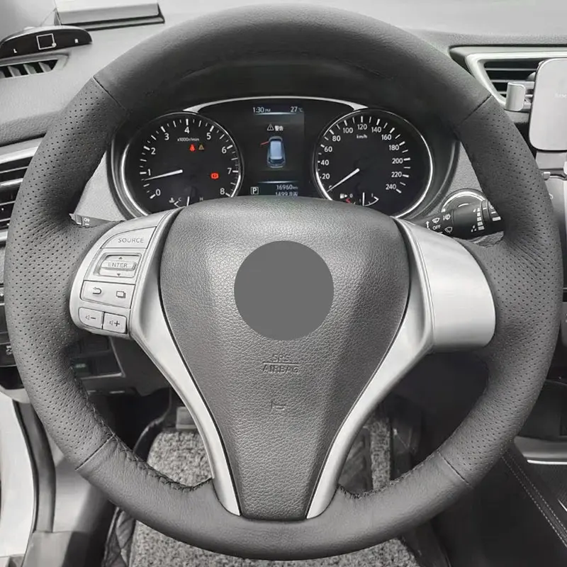 

Car Steering Wheel Cover For Nissan Qashqai X-Trail Sentra 2014-2017 Altima Teana Tiida 2015 Perforated Microfiber Leather