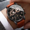 2/4/6pcs/set Men's Watch Combination Set Trendy Casual Business Style Men's Temperament Leather Watch Sport Style Watch No Box 6