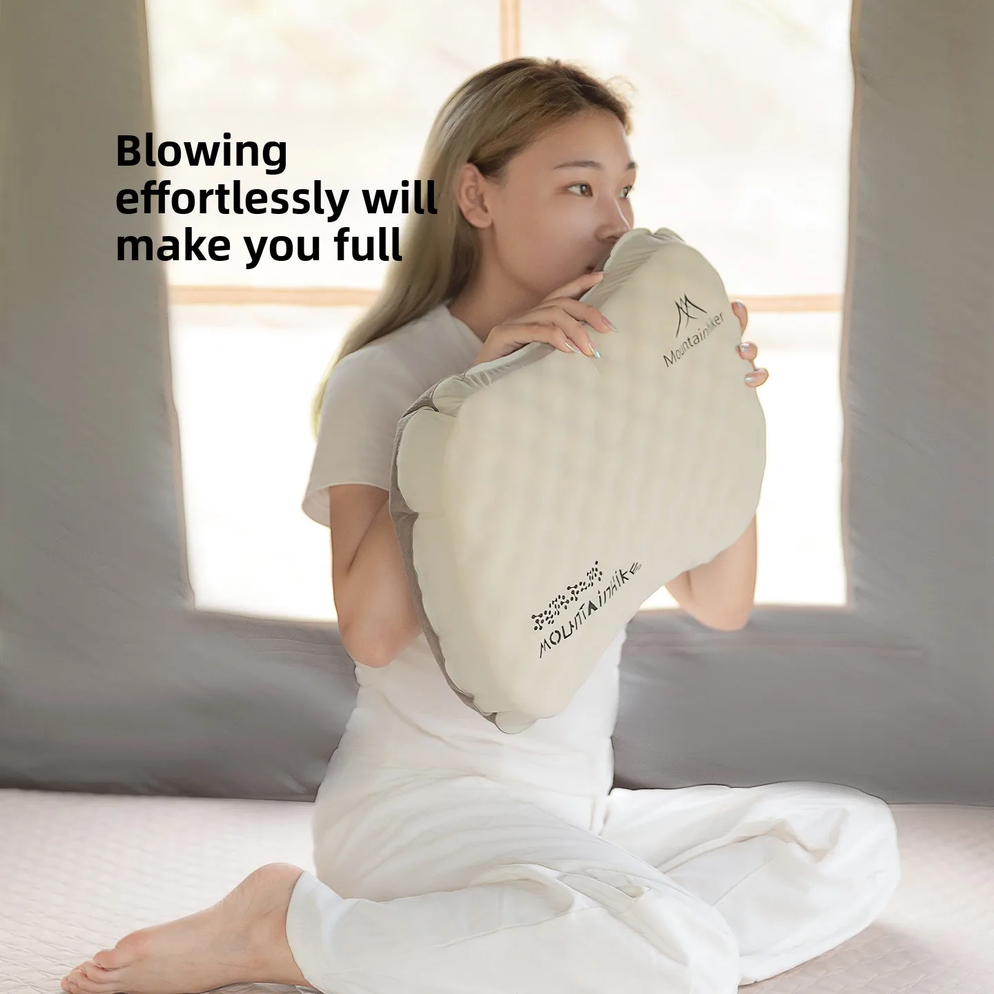 Ultimate Comfort Inflatable Pillow for Outdoor Adventures - Portable Travel & Camping Essential with Storage Pocket