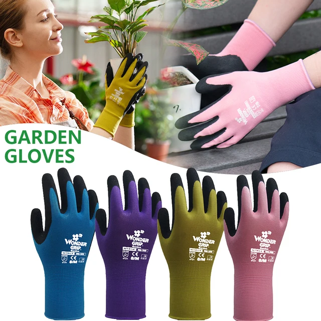 1 Pair Garden Gloves Nylon Garden Genie Rubber Gloves Quick Easy to Dig and Plant Garden