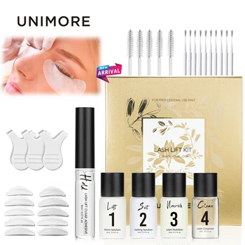 Unimore 속눈썹 파마 키트, 4-6 주 마지막 속눈썹 리프팅 컬링 업그레이드 래쉬 리프트 키트, 속눈썹 강화제 살롱 래쉬 컬 용품