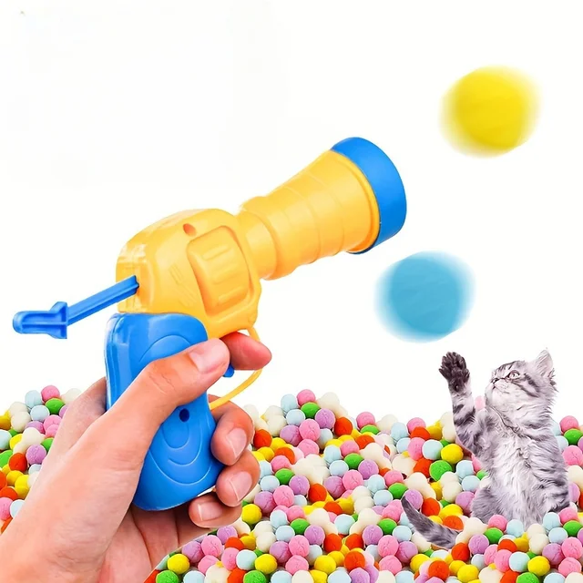 20/50/100pcs Cat Toy Hair Ball Launcher Boring Toy High Elastic Hair Ball Bite Resistant Cat Pet Ball Set 3
