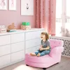 Kids Sofa, Pink Toddler Couch Princess Sofa with PVC Leather and Embedded Crystal, Upholstered Children Chaise Lounge 6