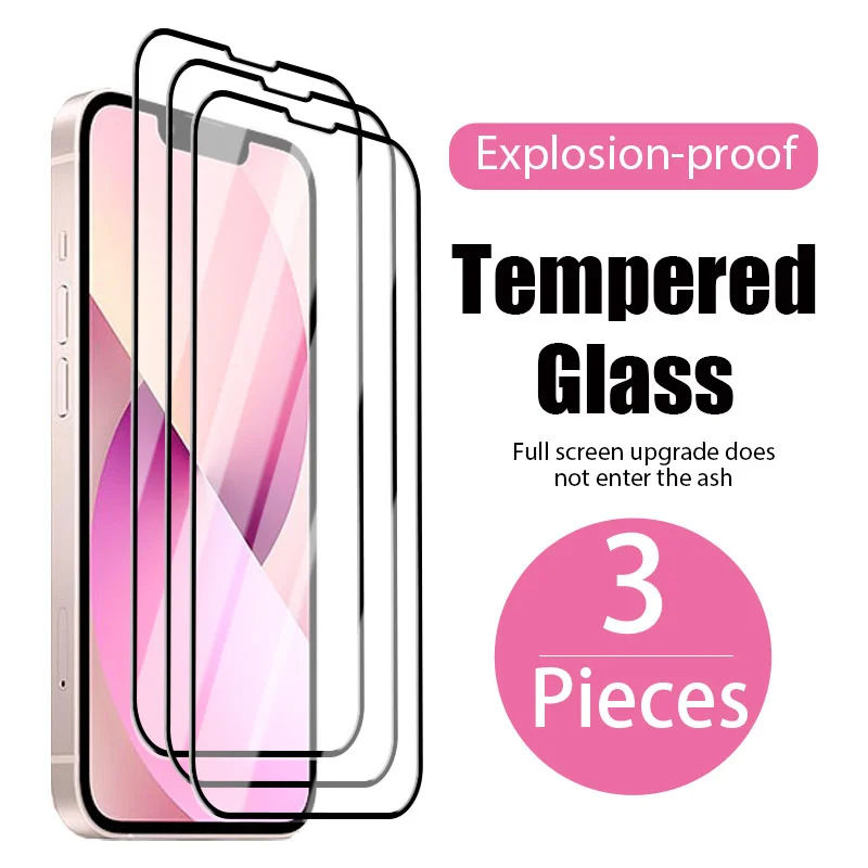 

Защитное стекло, закаленное стекло для iPhone 7 8 6 6S Plus X XR Xs Max SE 2022, 14 13 12 11 Pro Max, 3 шт.