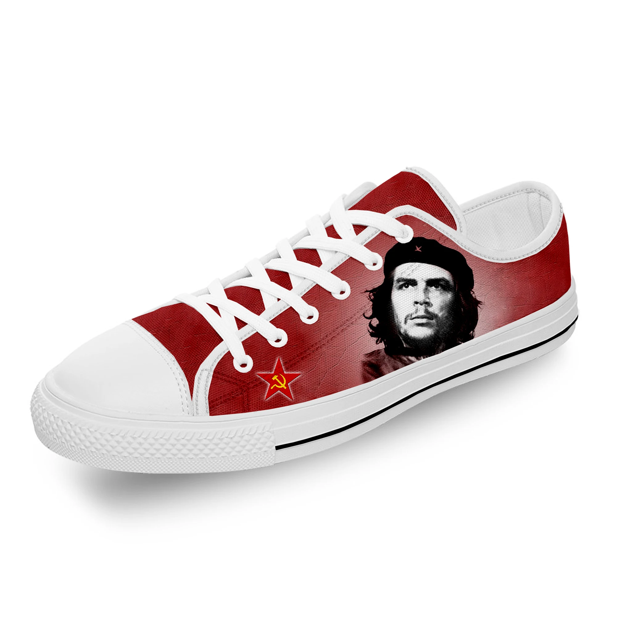 Che Guevara Hero Communism Communist Cool White Cloth 3D Print Low Top Canvas Shoes Men Women Lightweight Breathable Sneakers