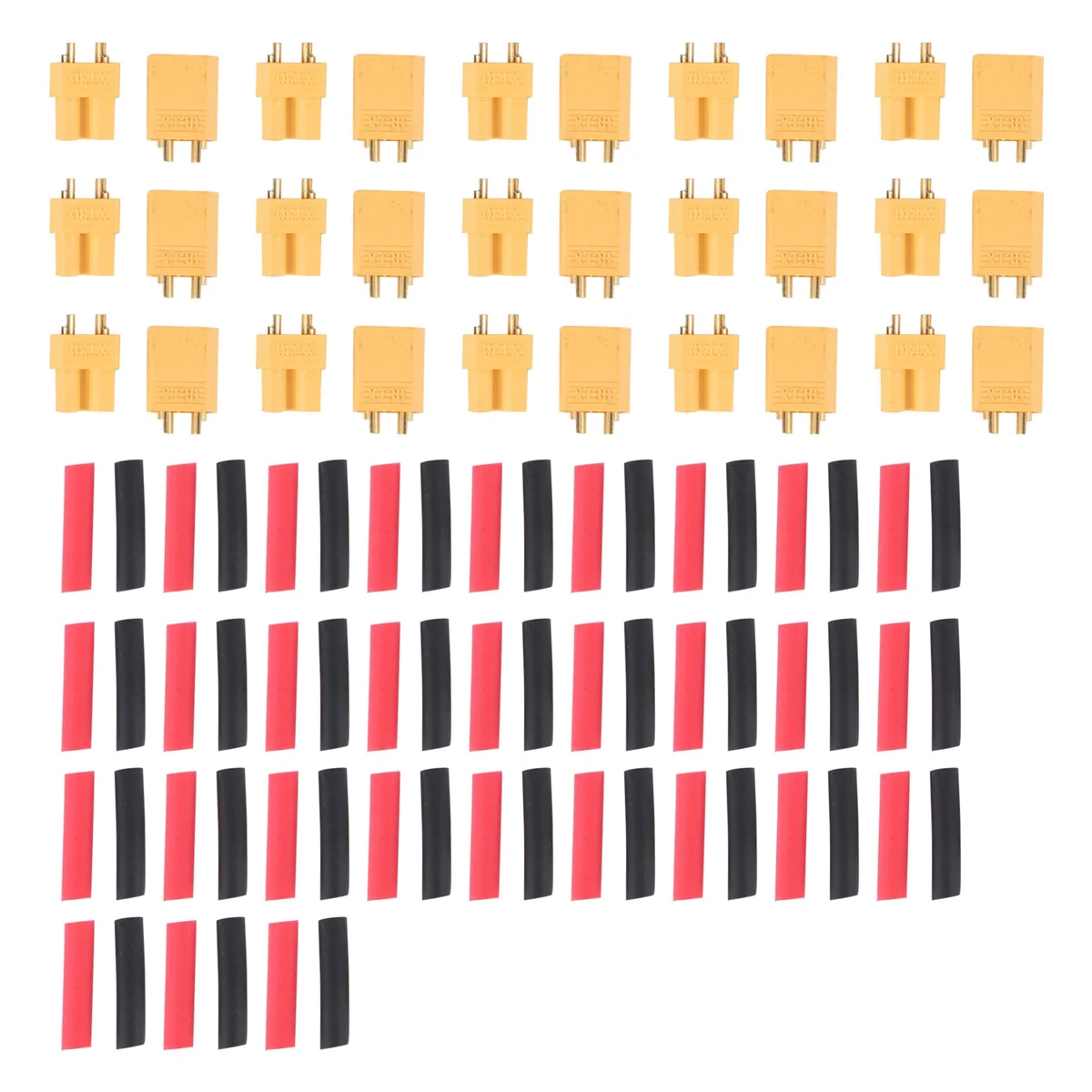Xt30 15 Paia Connettori Batteria Maschio Femmina Xt30U Connettori Maschio Femmina Spina Rotonda Femmina Con Tubo Termoretraibile