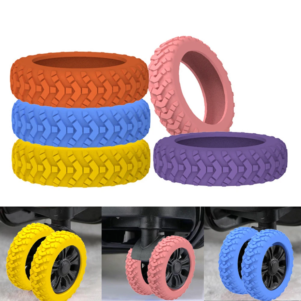 

8pcs Luggage Wheels Protector Chair Wheels Cover Trolley Case Castor Sleeve Silicone Luggage Guard Cover Wheels Caster Shoes