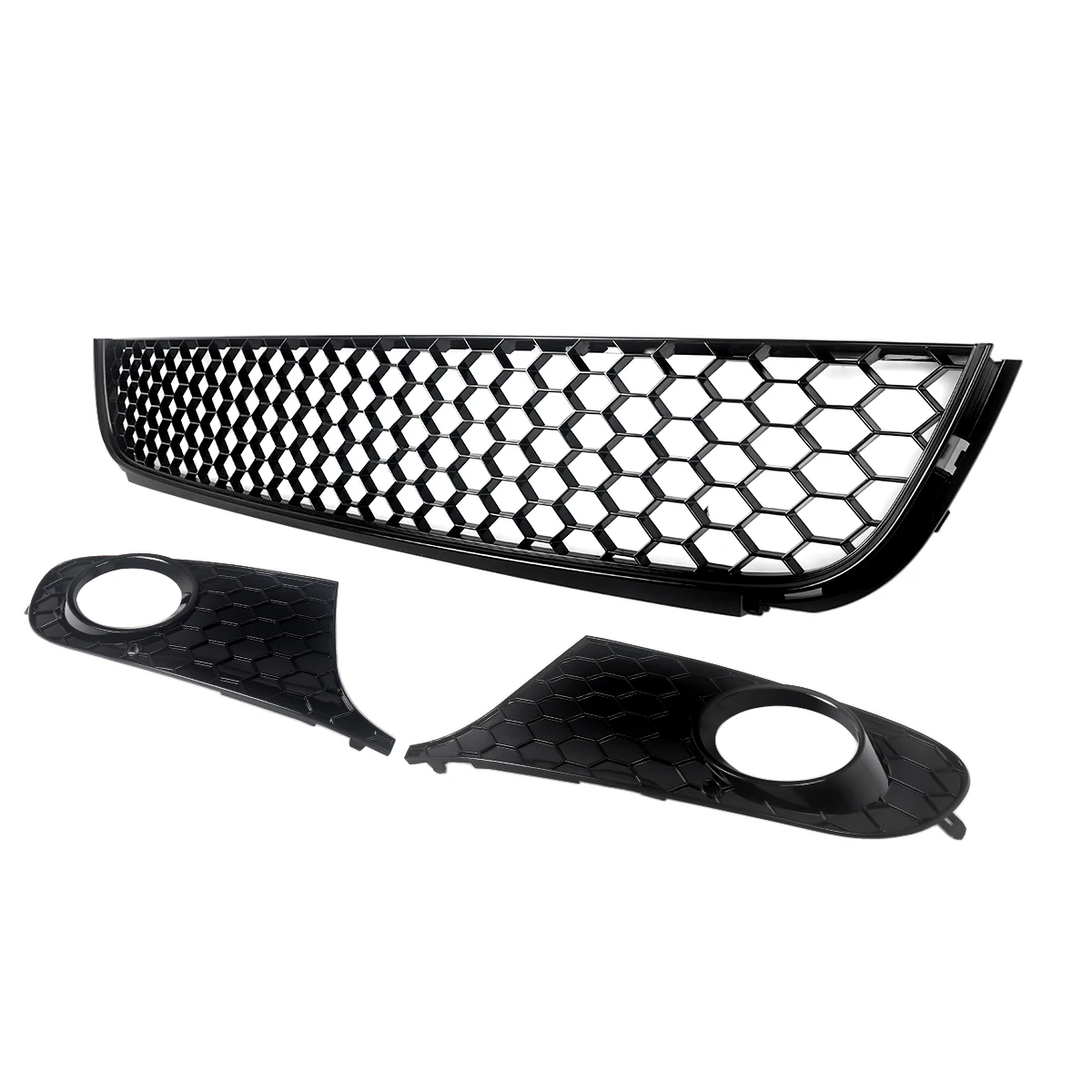 Car Grill Mesh Front Lower Grille & Fog Light Grills Assembly VW Jetta Golf MK6 2009-2013 Black Air Inlet Mesh Grills Body Kit