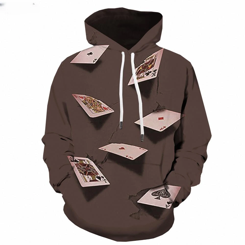 Top 3d Hoodie Poker Sweatshirt Men 3d Printed Black Hoodie Men and Women Hip-hop Spring and Autumn