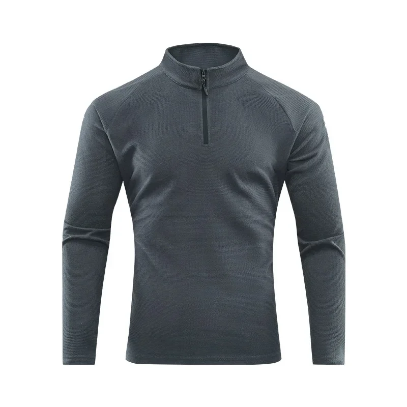 New Autumn Half-Zip Men's Long Sleeve T-Shirt Breathable Stretchy Outdoor Sports Casual Top Board Golf Brand