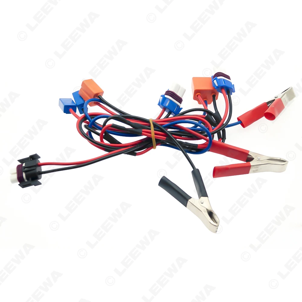 LEEWA 자동차 LED HID 플러그 어댑터 전원 코드, 클립 포함, H1/H4/H7/9005 소켓, 자동 조명 테스트 와이어 하네스 케이블  CA5623