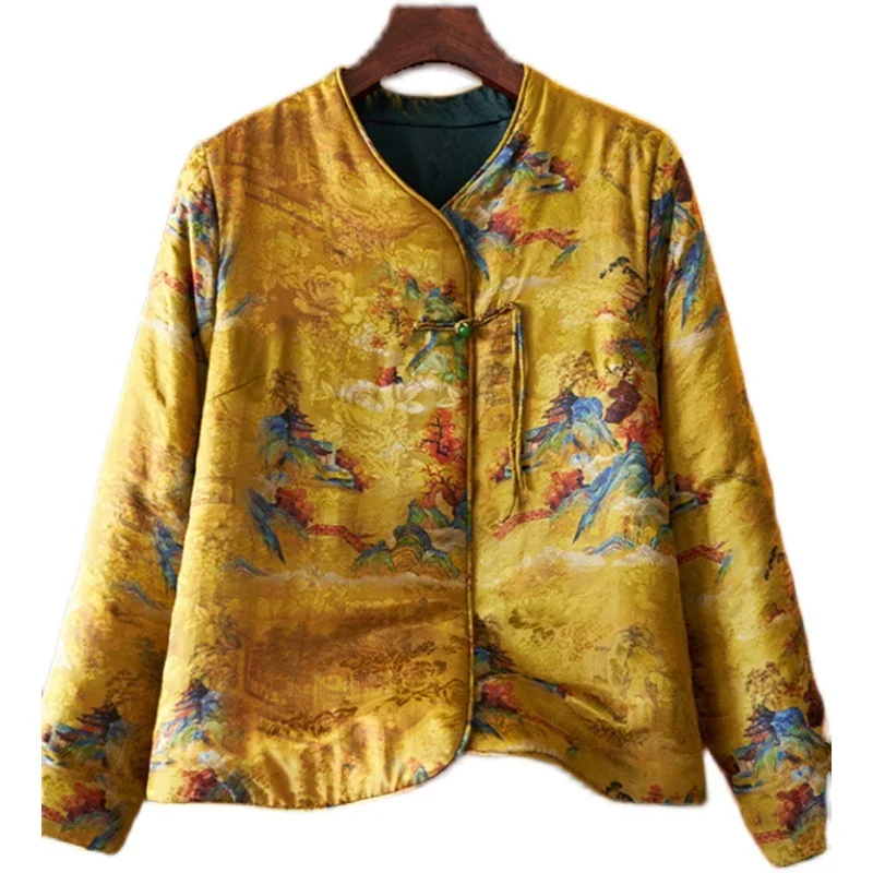 Chinese New Year Clothes For Women New Winter Tang Suit Jacket Hanfu Long Sleeve Chinese Style Women Warm Coats 13042