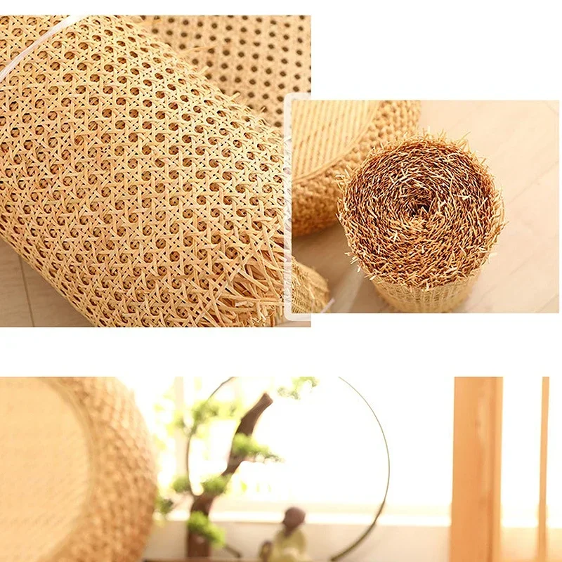 30-55CM Wide Natural Rattan Cane Webbing Sheets Real Indonesia Rattan Roll Wall Decor Furniture Chair Table DIY Repair Material