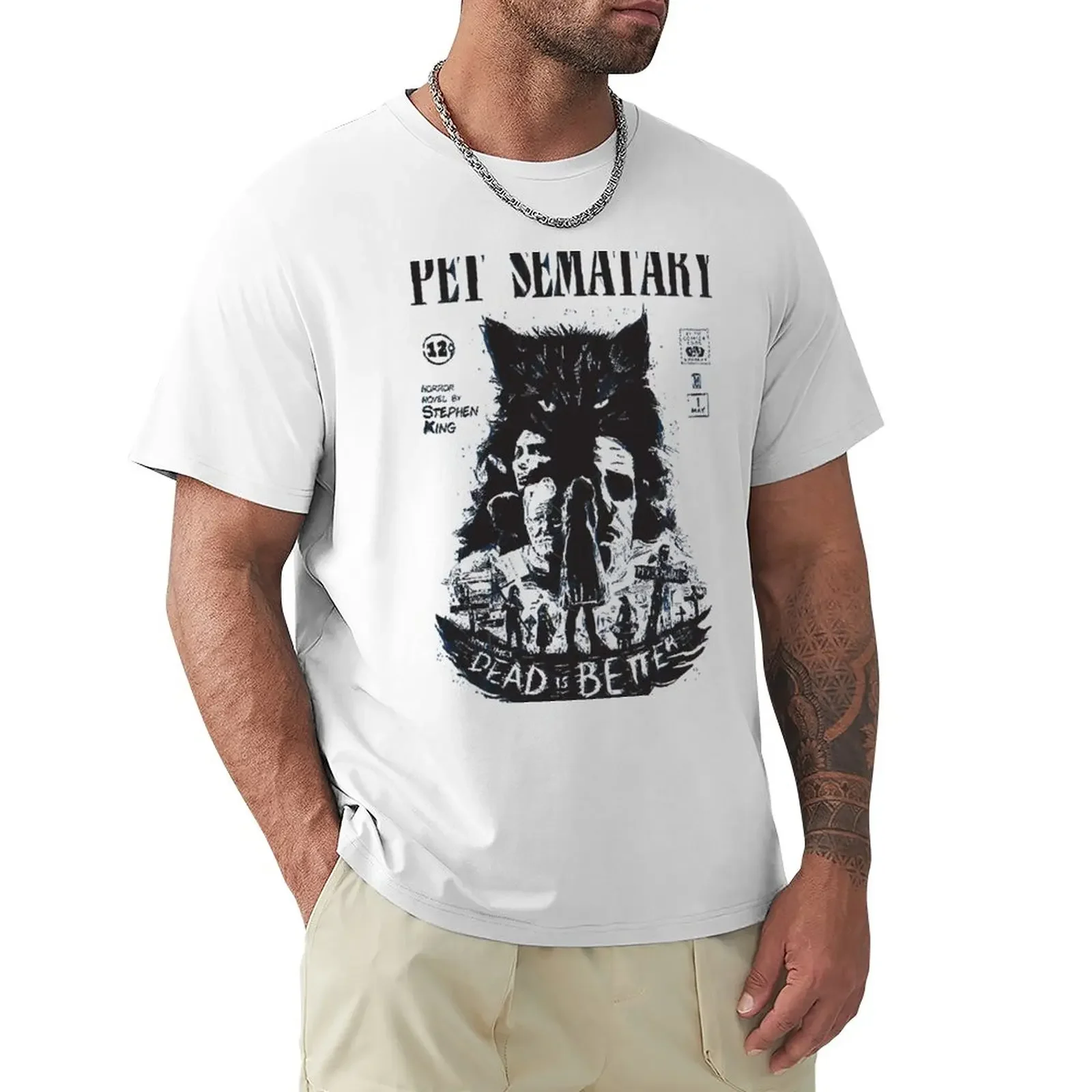 Pet Sematary T-Shirt Kawaii Vestiti Camicie Graphic Tees Blanks Uomo Abbigliamento Blanks Summer Tops Mens T Shirt Graphic