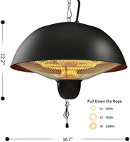 Hanging Patio Heater, 1500W Outdoor/Indoor Electric Patio Heater, Infrared Patio Heater, with 3 Adjustable Modes 3