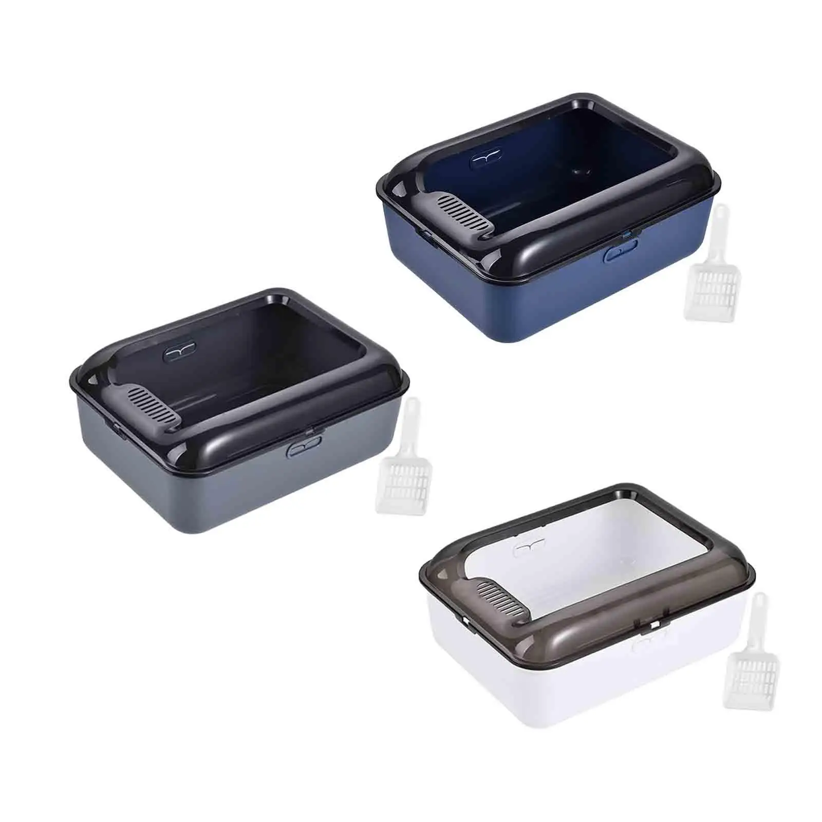 Open Top Pet Litter Tray Cat Litter Container Easy to Clean and Assemble Cat Litter Basin Cat Litter Box with Scoop Removable Open Top Pet Litter Tray Cat Litter Container Easy to Clean and Assemble Cat Litter Basin Cat Litter Box with Scoop Removable