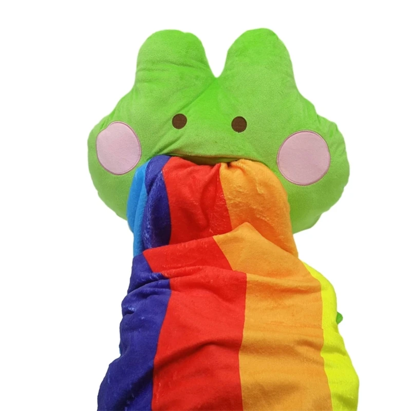 

Creative Pillow Quilt Pillow Vomiting Rainbow Air Conditioning Blanket Toy