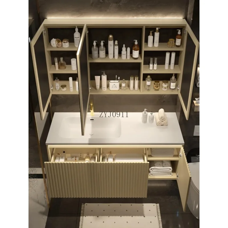 Minimalist Modern Bathroom Cabinet Combination Bathroom Intelligent Beauty Integrated Basin 90 Cm Muebles Para El Hogar