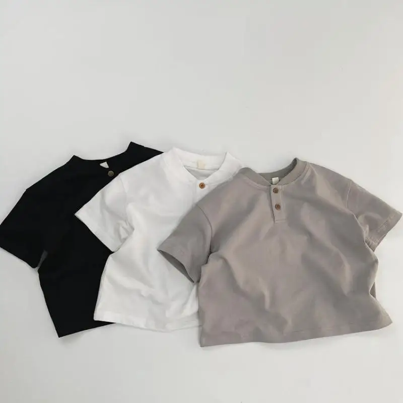 Boys Polo Shirts 2024 Summer New Children Short Sleeve T Shirts Kids Solid Breathable Tees Toddler Thin Cotton Casual Tops