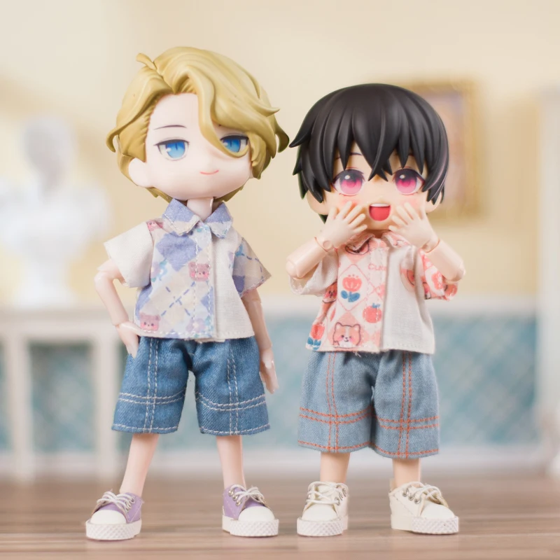 Ob11 clothes GSC clay clothes toy accessories 1/12 points BJD sleeved shorts Cute Split joint cartoon pants