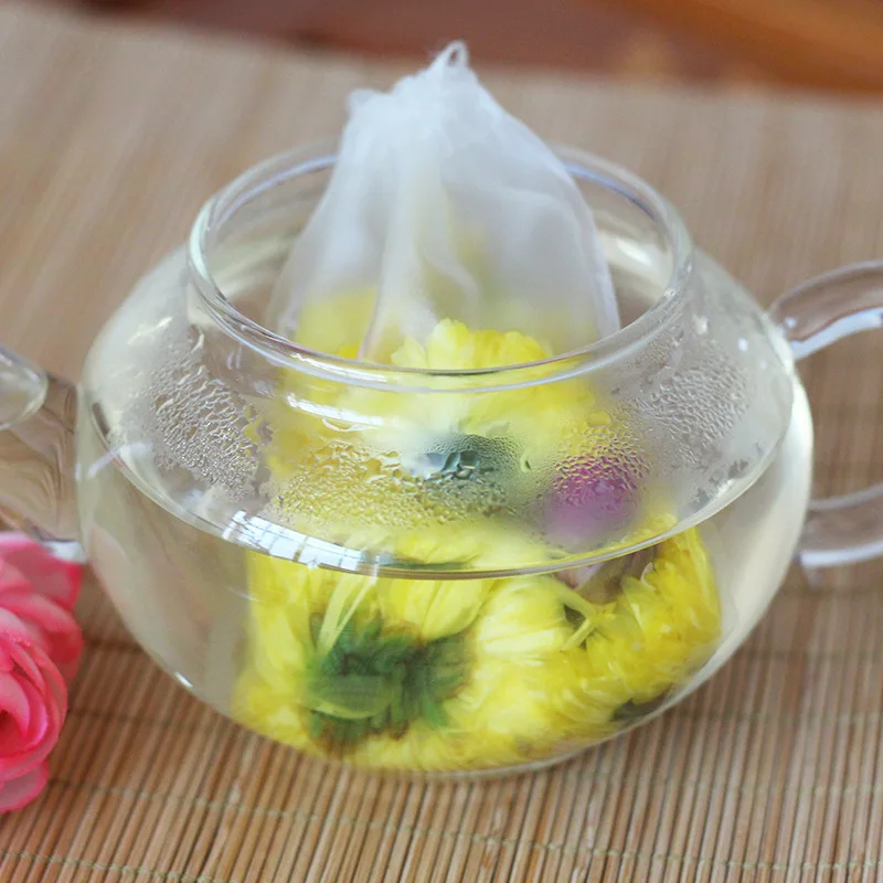 Disposable tea bags nylon tea bag food grade empty scented teabags infuser with string heal seal filter paper for herb loose tea
