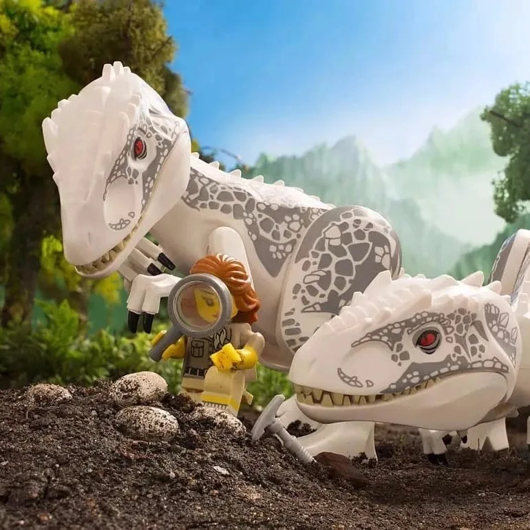 Velociraptor Triceratops Indominus T-Rex Model Jurassic World Dinosaurs Children Boy Assemble Building Blocks Educational Toys - Bilde 3