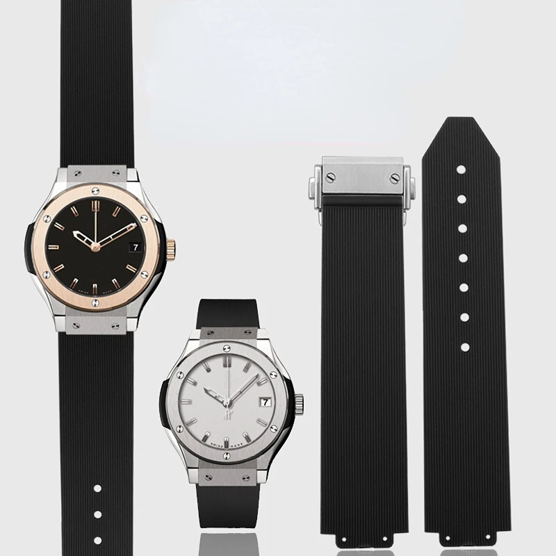 20*13mm Convex Waterproof Silicone Watch Strap For Hublot Big Explosion