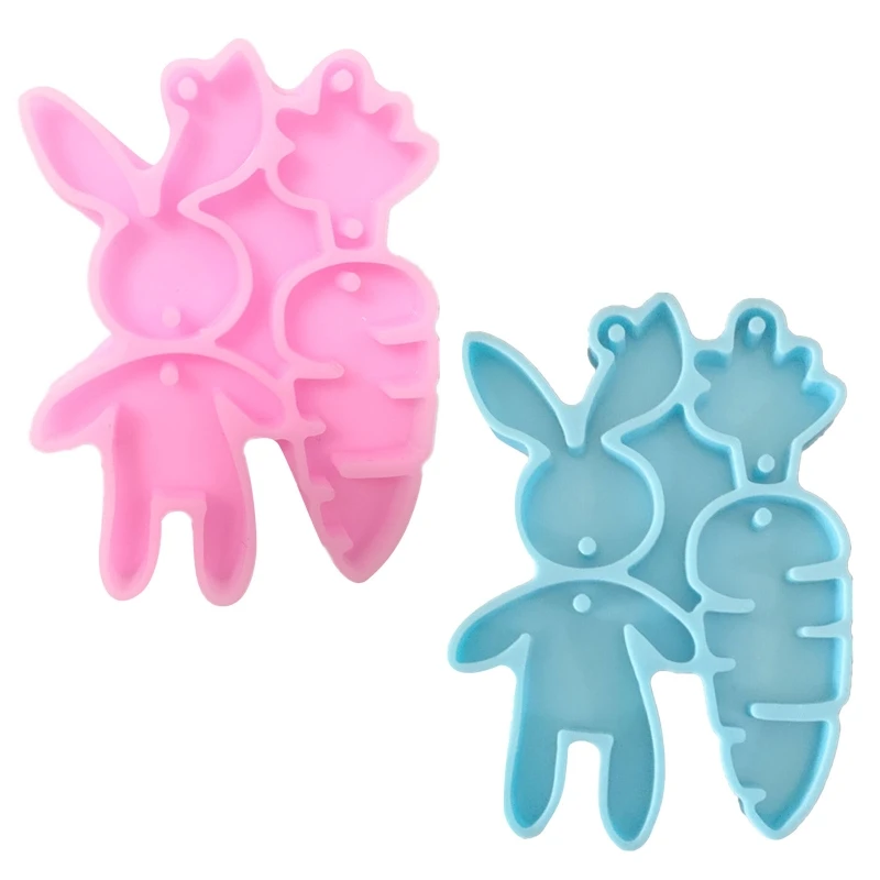 

Easter Bunny Radishes Keychain UV Epoxy Resin Mold Handmade Easter Rabbit Carrot Silicone Mould DIY Crafts Jewelry Mold R3MC