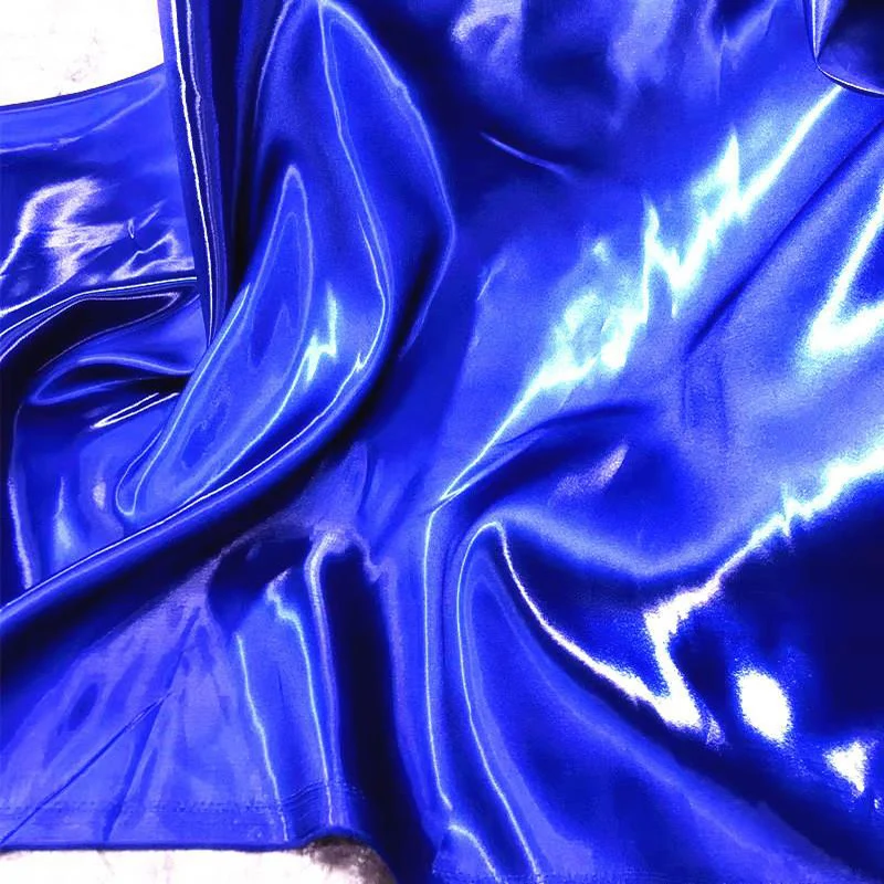 Glossy Metallic Liquid Satin Fabric Reflective Shiny Satin Fabric Fashion Dress coat Suit Design Material