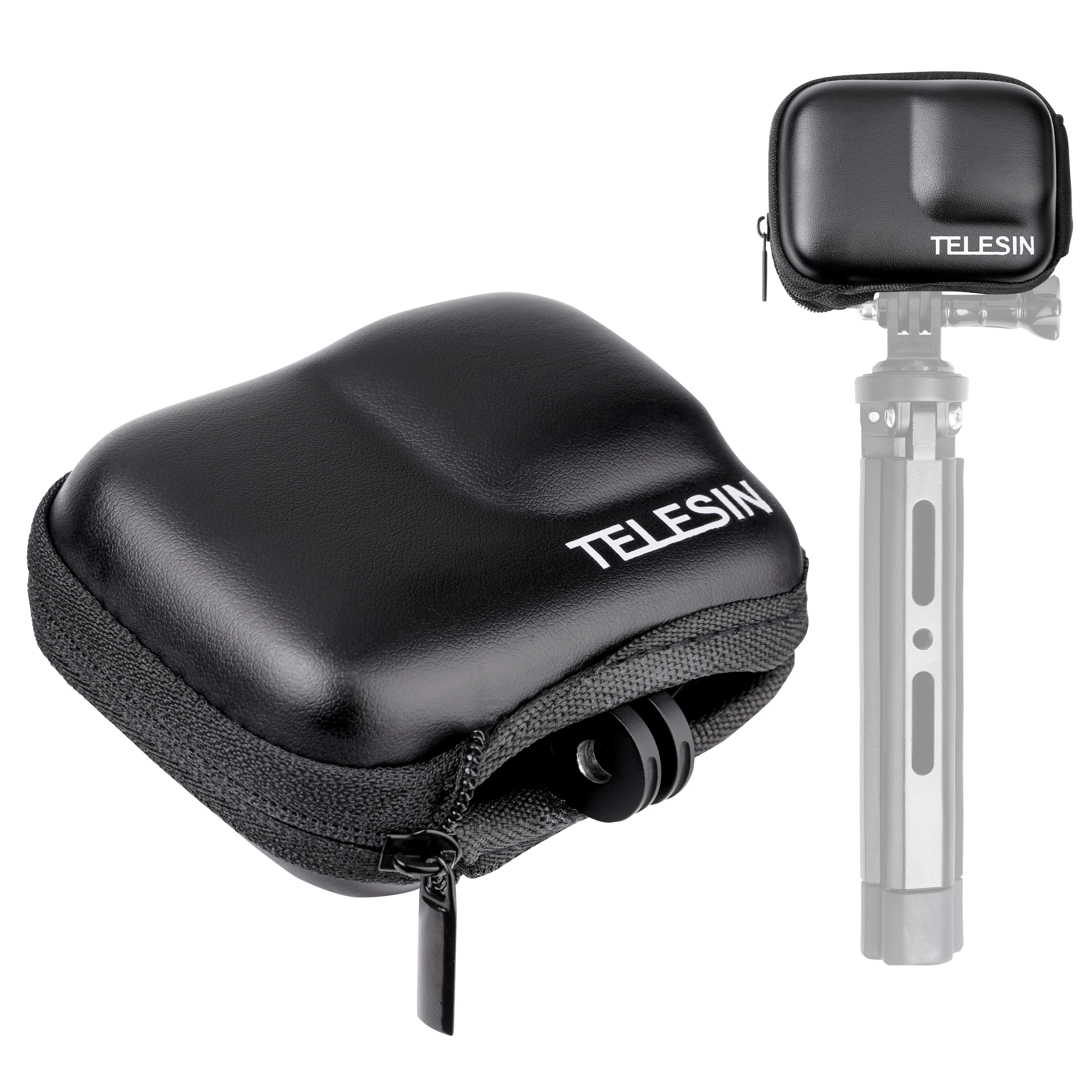 TELESIN GoPro 12 Hero 12 11 10 9 용 미니 EVA 보호 보관 가방 블랙 액션 카메라 방수 박스 마운트 Go Pro 액세서리