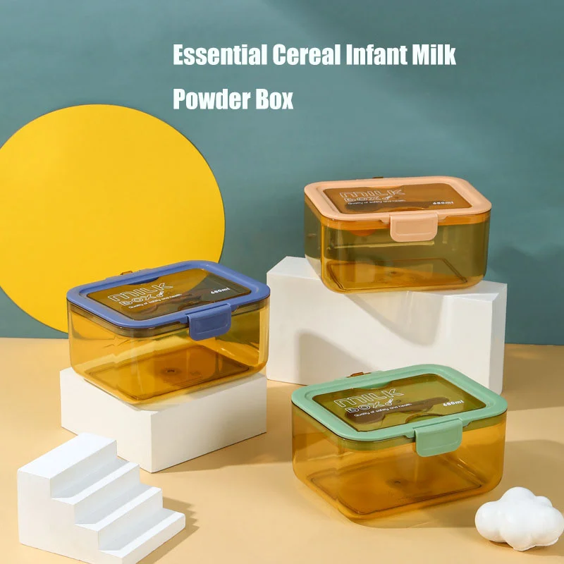 Newborn Baby Milk Powder Container With Spoon Portable Mmoisture-proof Baby Milk Dispenser Food Storage Box Accessories