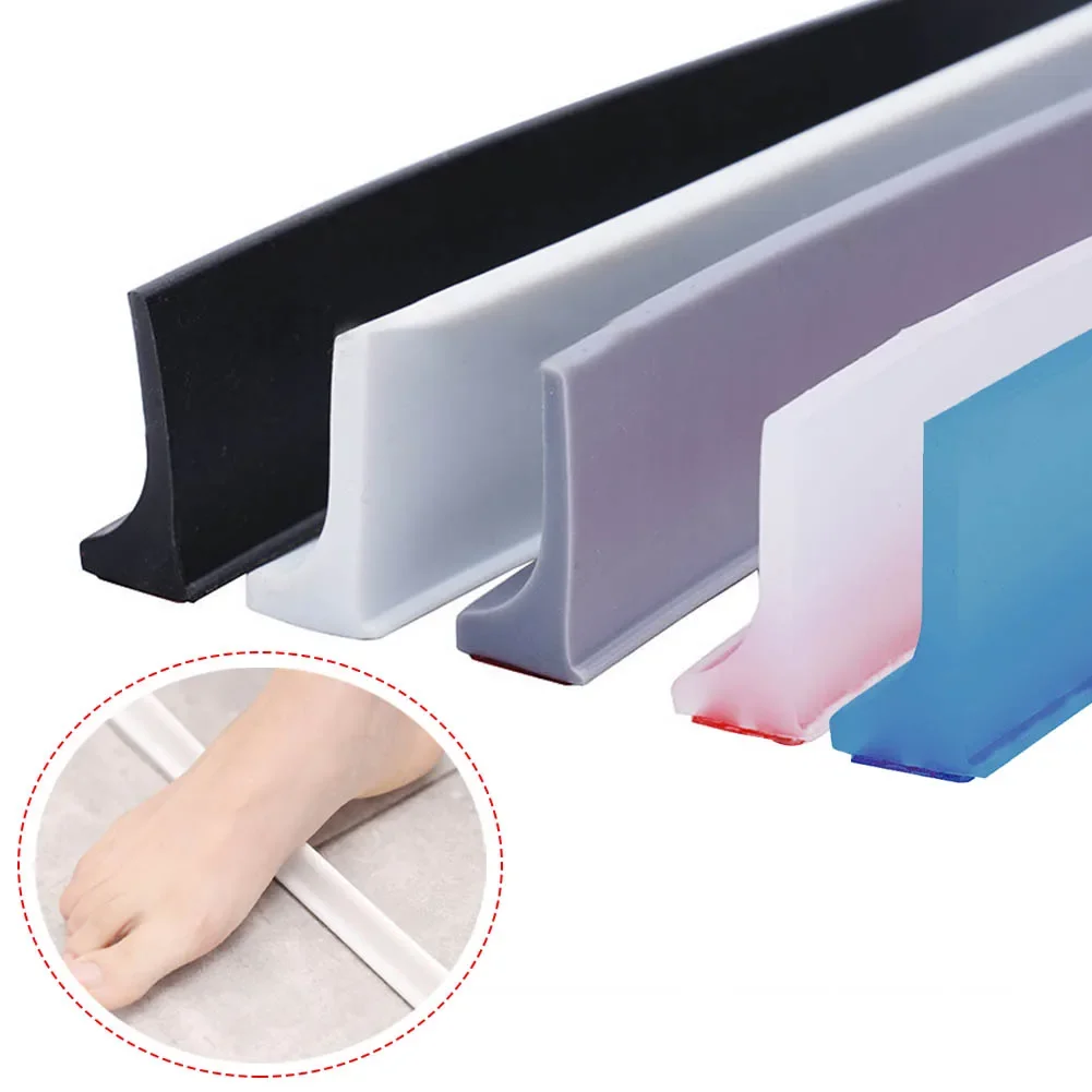 Water Barrier Strip 50cm/100cm/200cm/300cm Shower Dam Flood Barrier Dry And Wet Separation Blocker Silicone Seal Strip