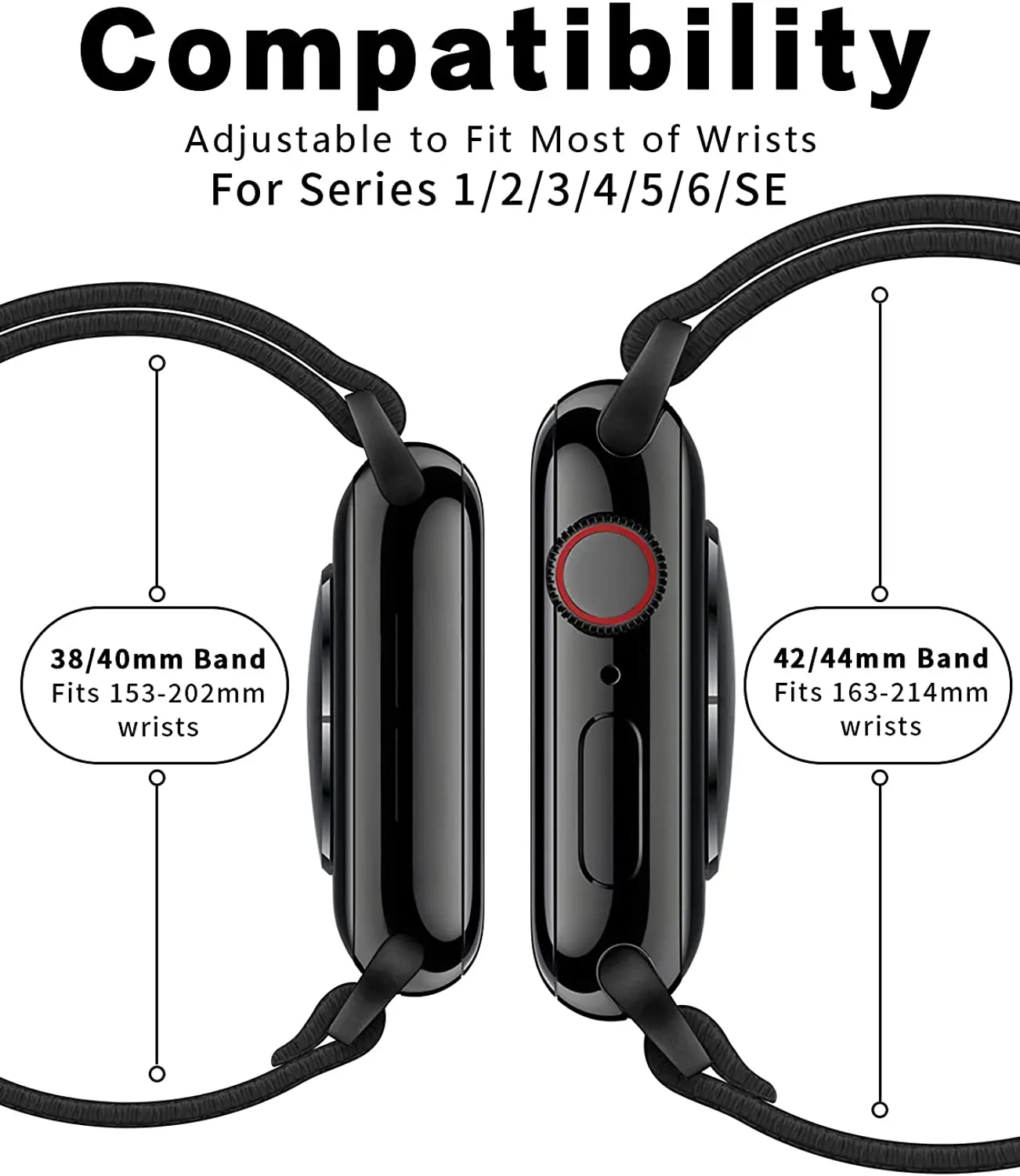 Elastic Nylon Loop Bracelet with Scrunchie Strap for Apple Watch with Case Combo