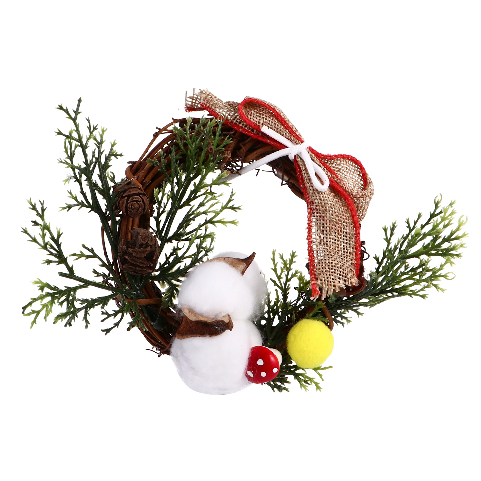 thumbnail image 1 of Christmas Wreath Ornament Xmas Welcome Rattan Hanging Decor The Garland Tree, 1 of 5