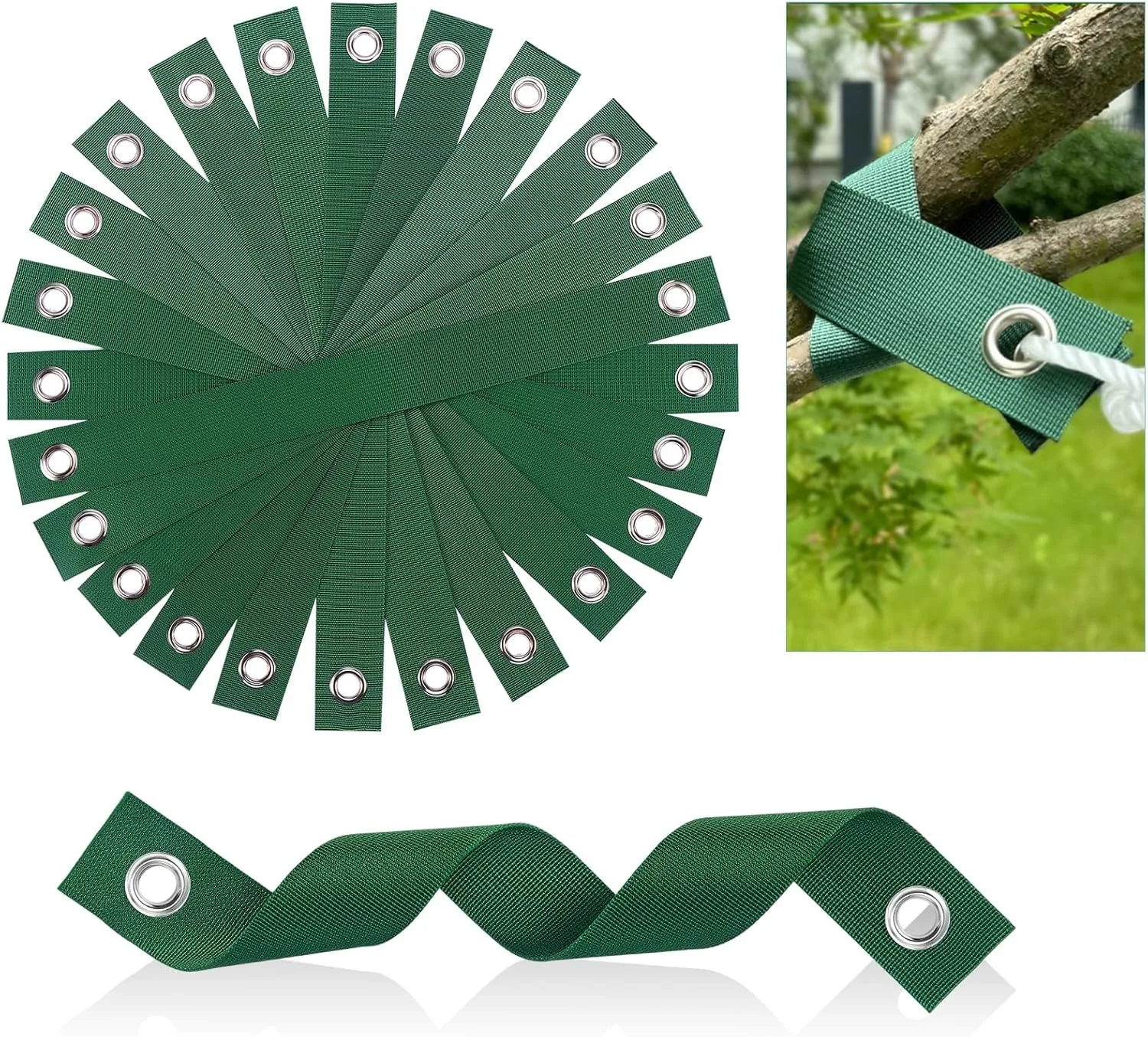 10Pcs Tree Straps for Staking Storm Protection 15.7 inch Leaning Trees with Grommets Heavy Duty Windproof Straightening Ties