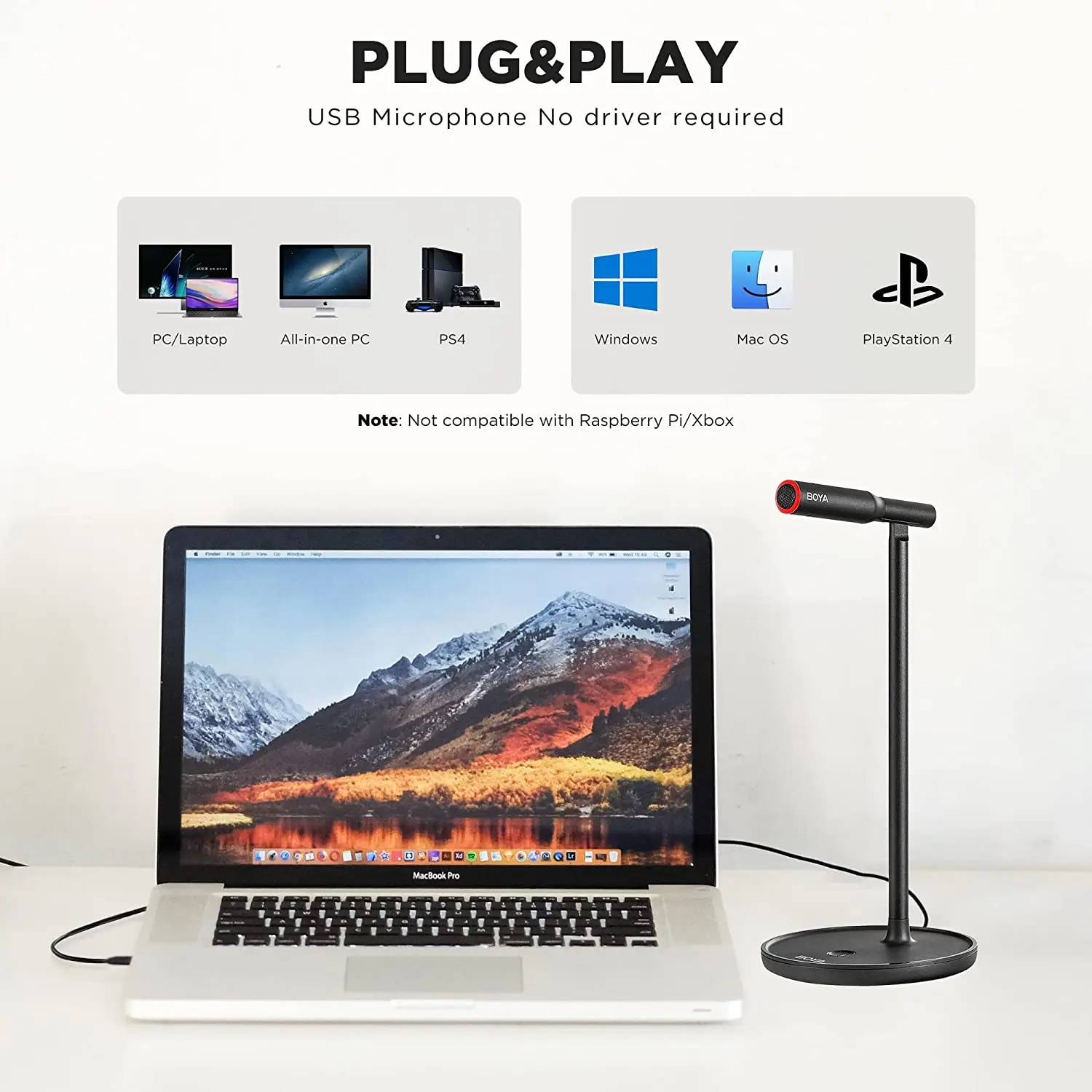 BOYA BY-CM1 Desktop USB Microphone for PC Mac Computer Laptop Windows Youtube Video Recording Live Streaming Podcasting Meeting - AliExpress