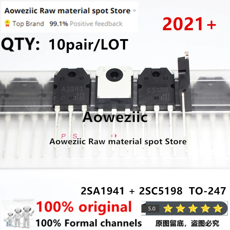 Aoweziic 2021+ 100% neues importiertes Original 2SA1941 2SC5198 A1941 C5198 TO-247 Audio-Leistungsverstärker-Transistor
