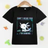 Cute Axolotl Print T Shirt, Tees For Kids Boys, Casual Short Sleeve T-shirtFor Summer Spring Fall, Tops As Gifts 3