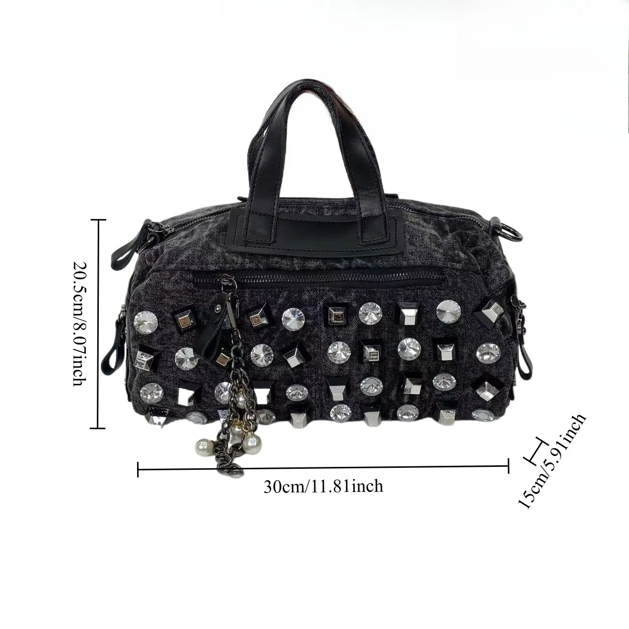 202 5New women's crossbody commuting bag Large-capacity rhinestone diamond-encrusted fashionable hand-held Weekend travel bag